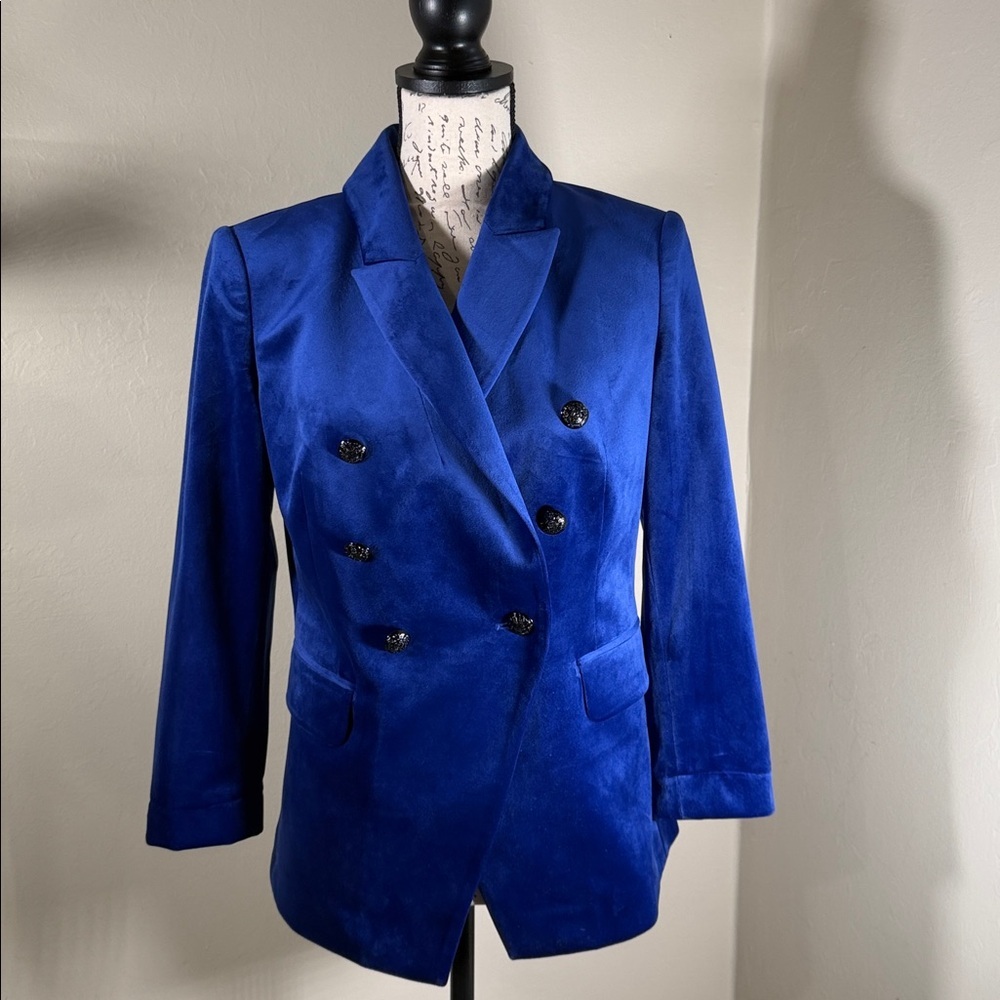 White House Black Market Royal Blue Blazer velvet